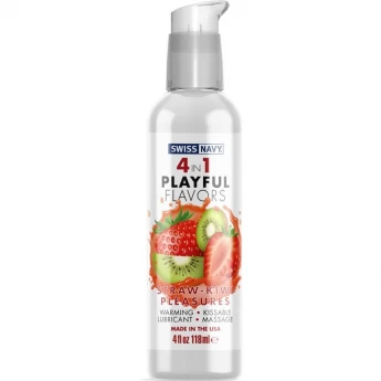 Массажный гель для тела SWISS NAVY 4 in 1 playful flavors, Straw-Kiwi Pleasures 118 мл